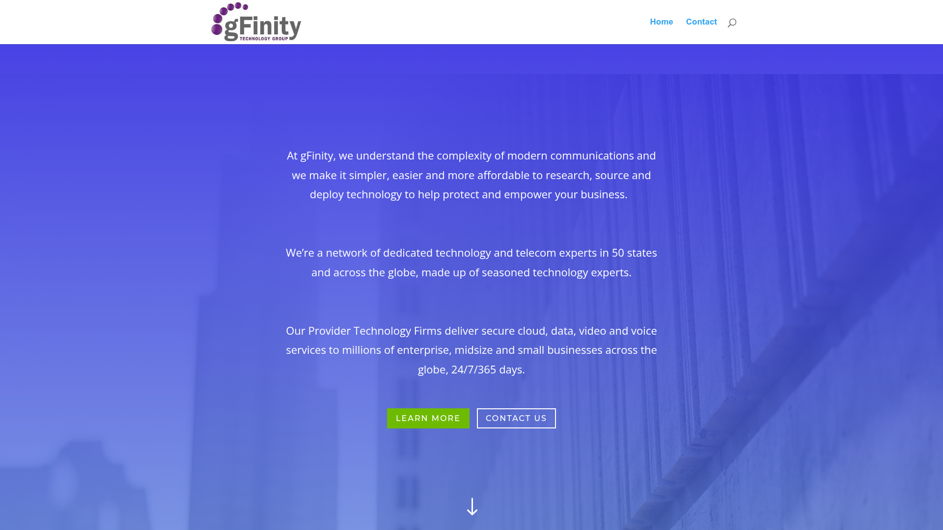 gFinity website screenshot